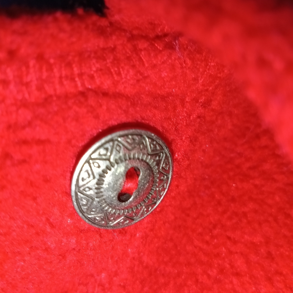 Red Fleece Button Front Jacket - Picture 4 of 6